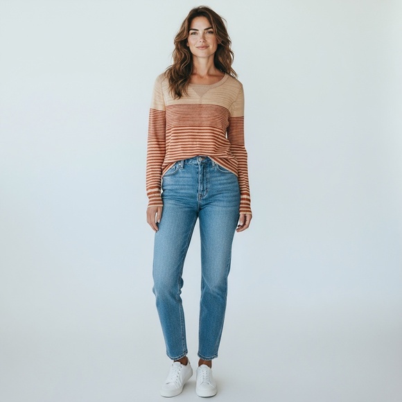 Lucky Brand Live N Love Lg Beige Burnt Orange - Picture 2 of 8